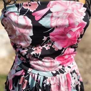 Floral Strapless Maxi Dress
